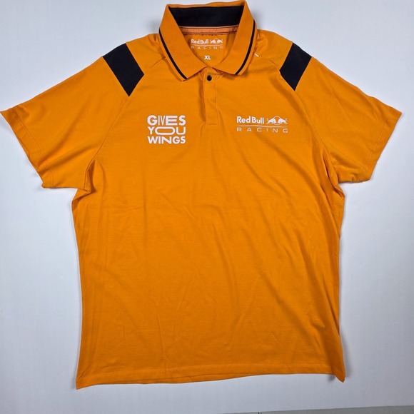 Red Bull Racing Polo Shirt Mens XL Orange Max Verstappen F1 #1 - Picture 1 of 5